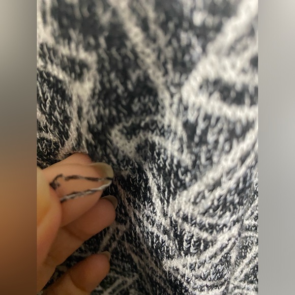 H&m black white xs open front cardigan triangles zig zag chevron - Picture 4 of 7